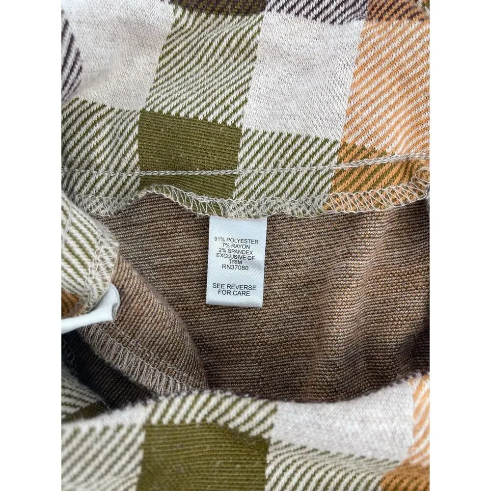 Cato Brown Fall Autumn Plaid Sailor Button High Rise Shorts Women's